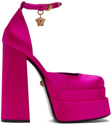 versace pink medusa heels|versace medusa aevitas.